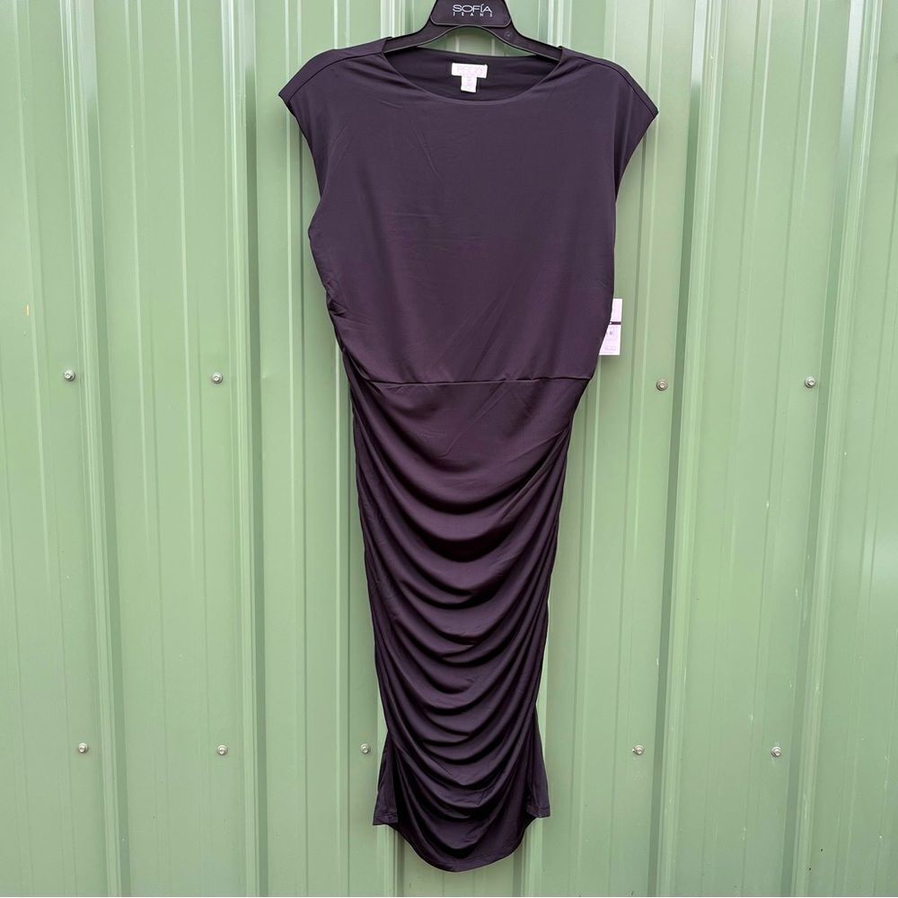 Women's Plus Black Sleeveless Open Back Midi Dress, Below Knee Length, Size XXL - Picture 5 of 11
